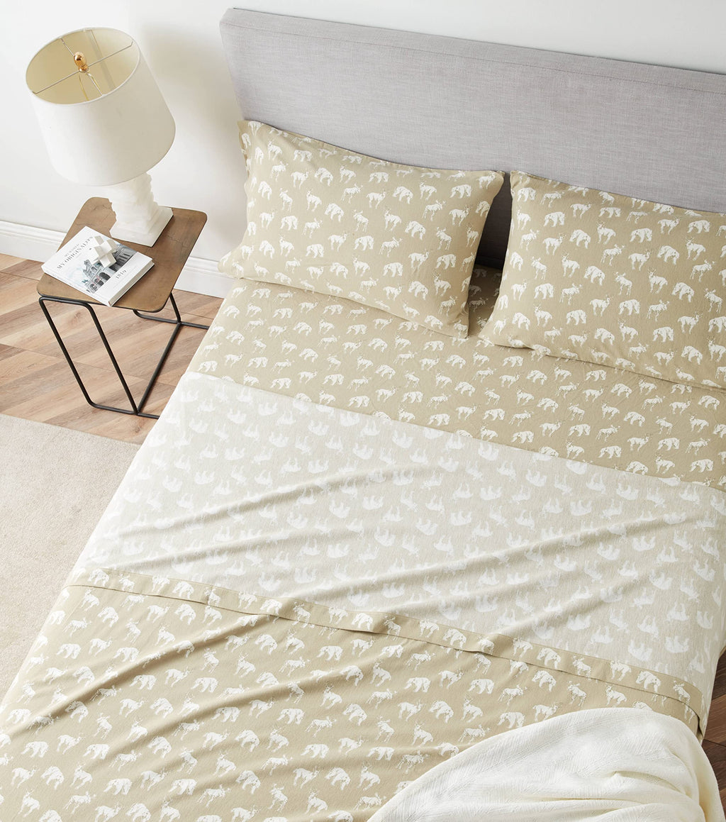 Eddie Bauer - Full Sheets, Cotton Flannel Bedding Set, Brushed For Extra Softness, Cozy Home Decor (Buckhead Ridge, Full)