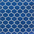 Unique Loom Trellis Frieze Collection Area Rug - Rounded (7' 10'' Square, Navy Blue/ Ivory)