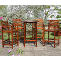 International Caravan Highland 5-Piece Acacia Bar-Height Dining Set