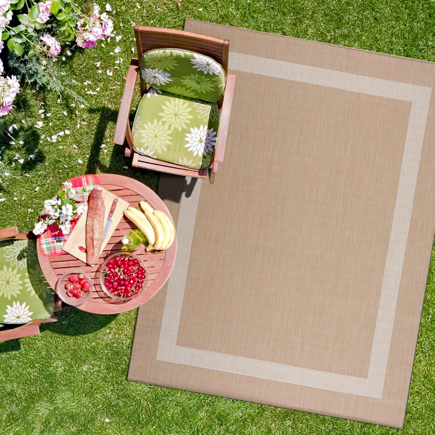 CAMILSON Outdoor Rug - Modern Area Rugs for Indoor and Outdoor patios, Kitchen and Hallway mats - Washable Outside Carpet (5x7, 