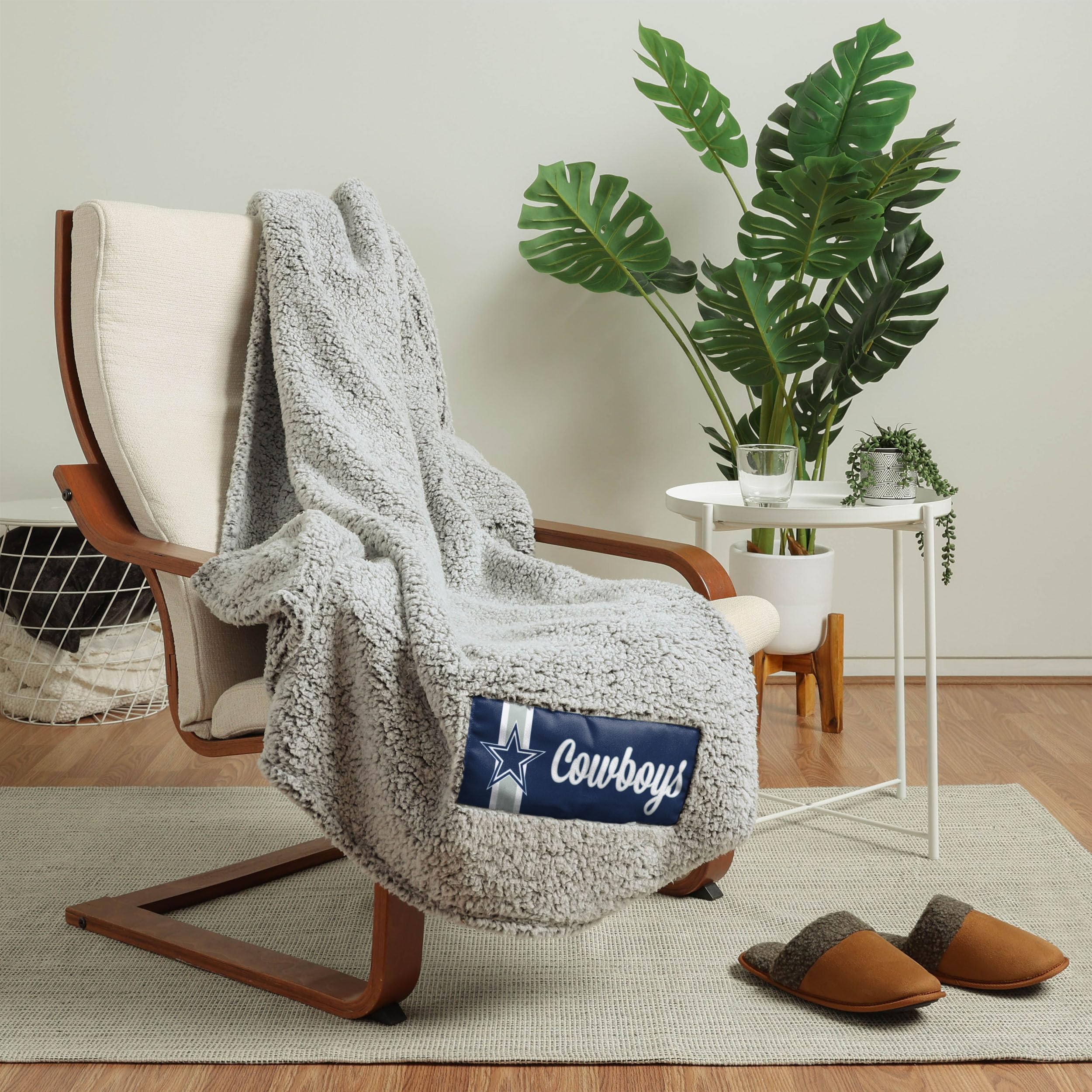 Foco Dallas Cowboys Nfl Big Logo Cloud Sherpa Blanket