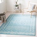 SAFAVIEH Tulum Collection Area Rug - 53 x 76, Turquoise & Ivory, Moroccan Boho Distressed Design, Non-Shedding & Easy Care, Id