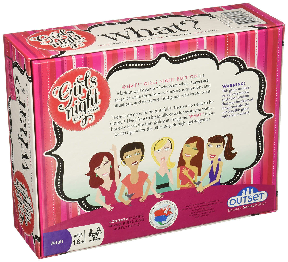 Outset Media - What? Girls Night Party Game - Answer Silly Questions & Guess Who Said What - The Ultimate Laugh Out Loud Board G