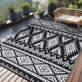 Olanly Outdoor Rug Waterproof 8X10 Ft, Reversible Outdoor Plastic Straw Rug, Boho Patio Rug, Indoor Outdoor Carpet, Rv Mat Outsi