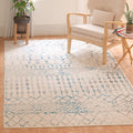 SAFAVIEH Tulum Collection 8 Square Ivory/Turquoise TUL270B Moroccan Boho Distressed Non-Shedding Living Room Dining Bedroom Are