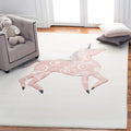 SAFAVIEH Carousel Kids Collection Area Rug - 67 x 9, Ivory & Pink, Non-Shedding & Easy Care, Ideal for High Traffic Areas for 