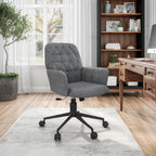 Techni Mobili Executive Modern Upholstered Tufted Office Chair With Arms, Regular, Grey