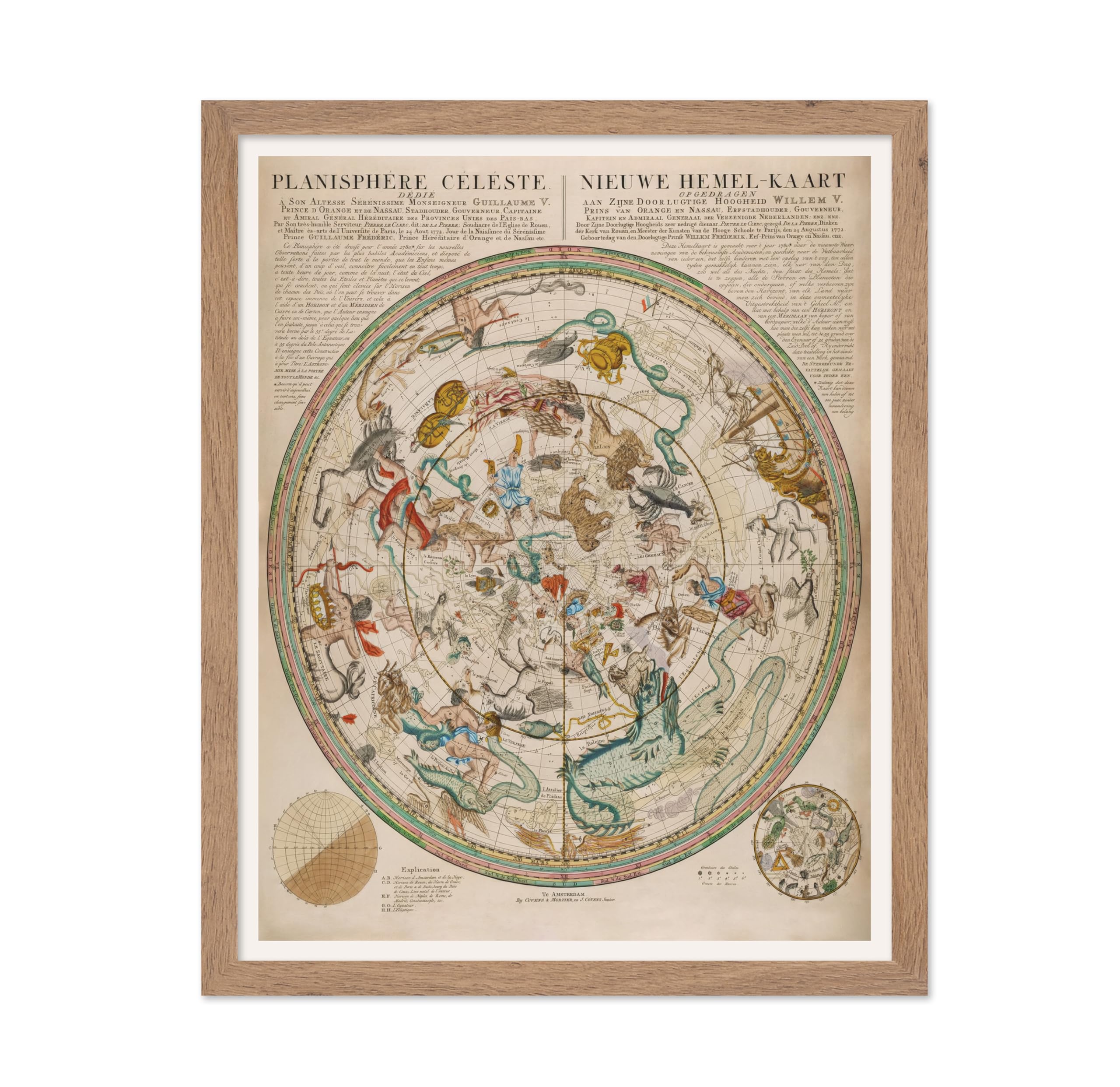 Poster Master Celestial Poster - Atlas Coelestis Plate 27 - Vintage Zadiac Signs Print - Gift for Astronomy, Lunar Fans - Vintag