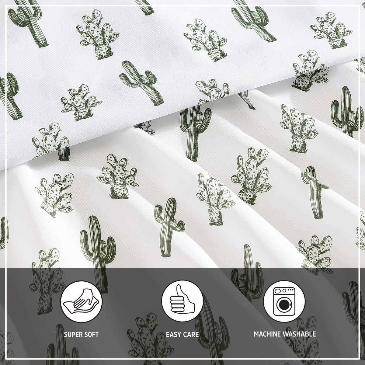 Wrangler - Sheet Set, Breathable & Wrinkle Resistant Bedding, Includes Matching Sham & Pillowcase, Yellowstone Inspired, Western Inspired Luxurious Bedding Set (Cacti Green, Twin)