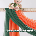 Donren Dark Hunter Green Sheer Window Scarf Valance - Luxury Soft Semi Sheer Scarf For Window Wedding Arch Sheer Curtains Scarf