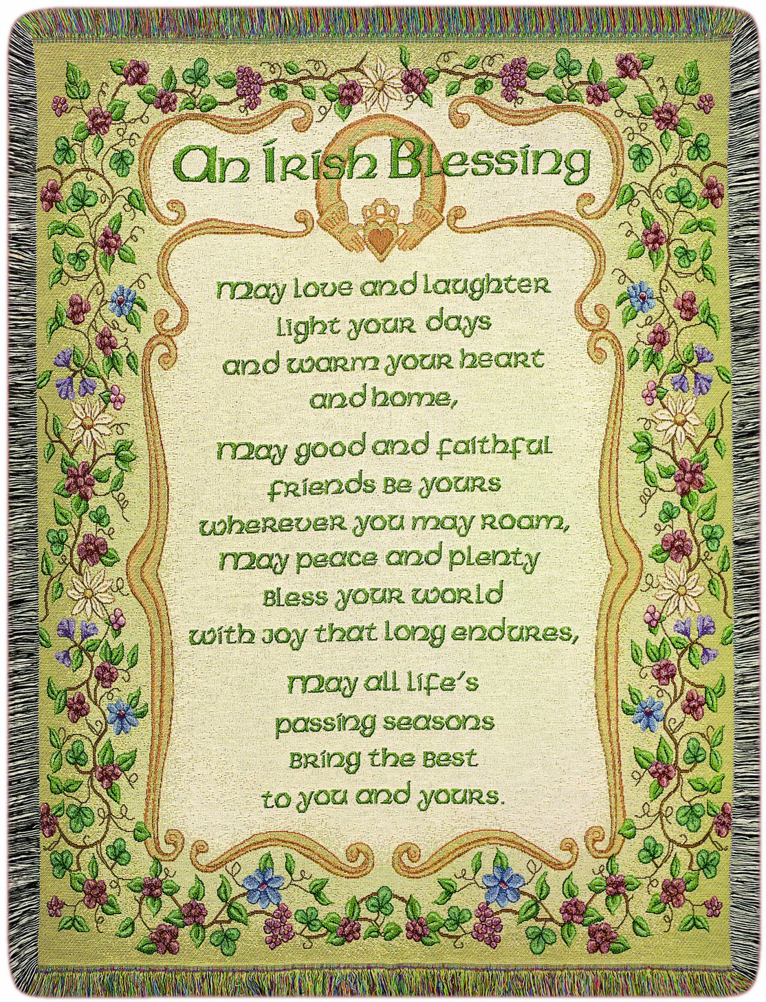 Manual Irish Collection 51 X 68-Inch Tapestry Throw, Peace and Plenty Irish Blessing