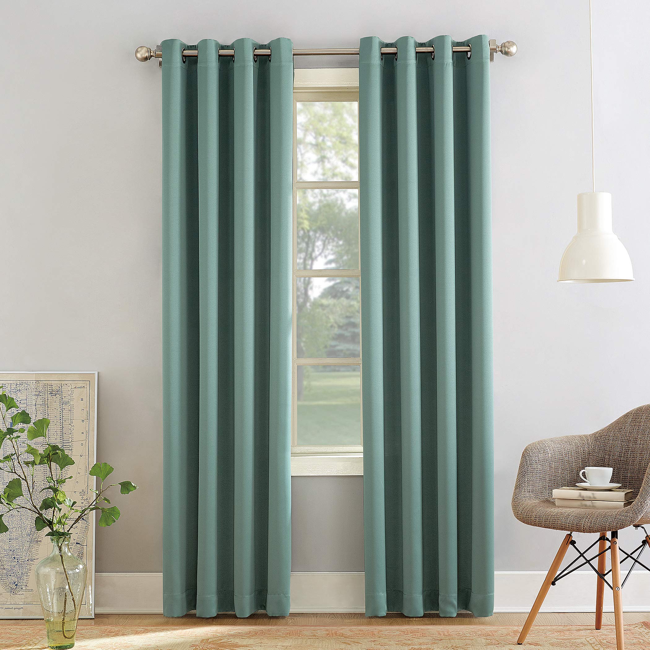 Sun Zero Becca Energy Efficient Grommet Curtain Panel, 40' X 84', Mineral