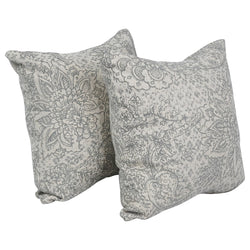 Blazing Needles Square Jacquard Throw Pillows, 17", Paislfrt Mica 2 Count