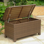 International Caravan Wicker Resin/Aluminum Patio Bench With Storage