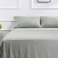 100% Cotton Full Sheet Set - 4 Piece Cotton Sheets Full Size Bed Set, Soft, Smooth, Durable, Easy Care, 16' Deep Pocket Checker