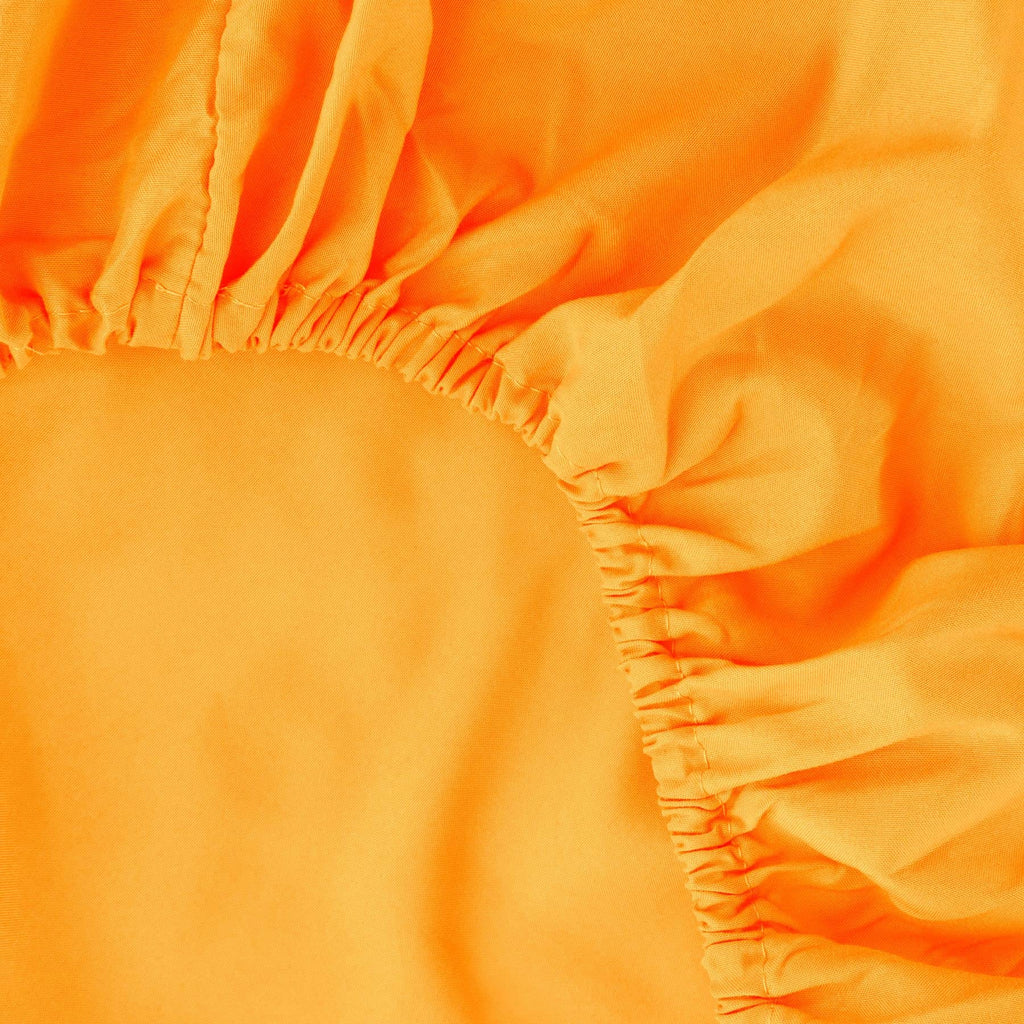 Ghooss Fitted Sheet Orange-Full Size Fitted Sheet Only-Fitted Deep Pocket Sheet-Soft Wrinkle Free Sheet-1 Pack(Orange,Full)
