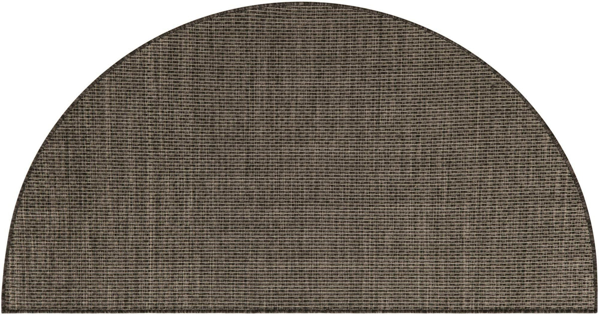 Unique Loom Collection Casual Transitional Solid Heathered Indoor/Outdoor Flatweave Area Rug (3' 1'' x 6' 1'' Hearth, Black/Ivor