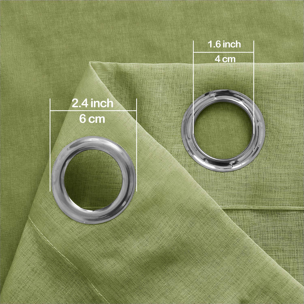 Dwcn Faux Linen Ombre Sheer Curtains - Gradient Semi Voile Drapes Bedroom And Living Room Curtains, Set Of 2 Grommet Top Window