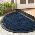 Tchdio Semicircular Durable Rubber Doormat- Non Slip Front Door Mat For Outside Inside Entry, Navy Blue 24   X36