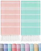 2 Packs Cotton Turkish Beach Towels Swim Towel Compact Oversized Sand Free Quick Dry Thin Clearance Luxury Best Organic Linen Ba