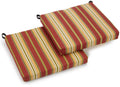 Blazing Needles Outdoor Spun Poly 19-Inch by 20-Inch by 3-1/2-Inch All Weather UV Resistant Zippered Cushions, Kingsley Stripe R