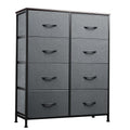 WLIVE Fabric Dresser for Bedroom, Tall Dresser with 8 Drawers, Storage Tower with Fabric Bins, Double Dressers, Chest of Drawers