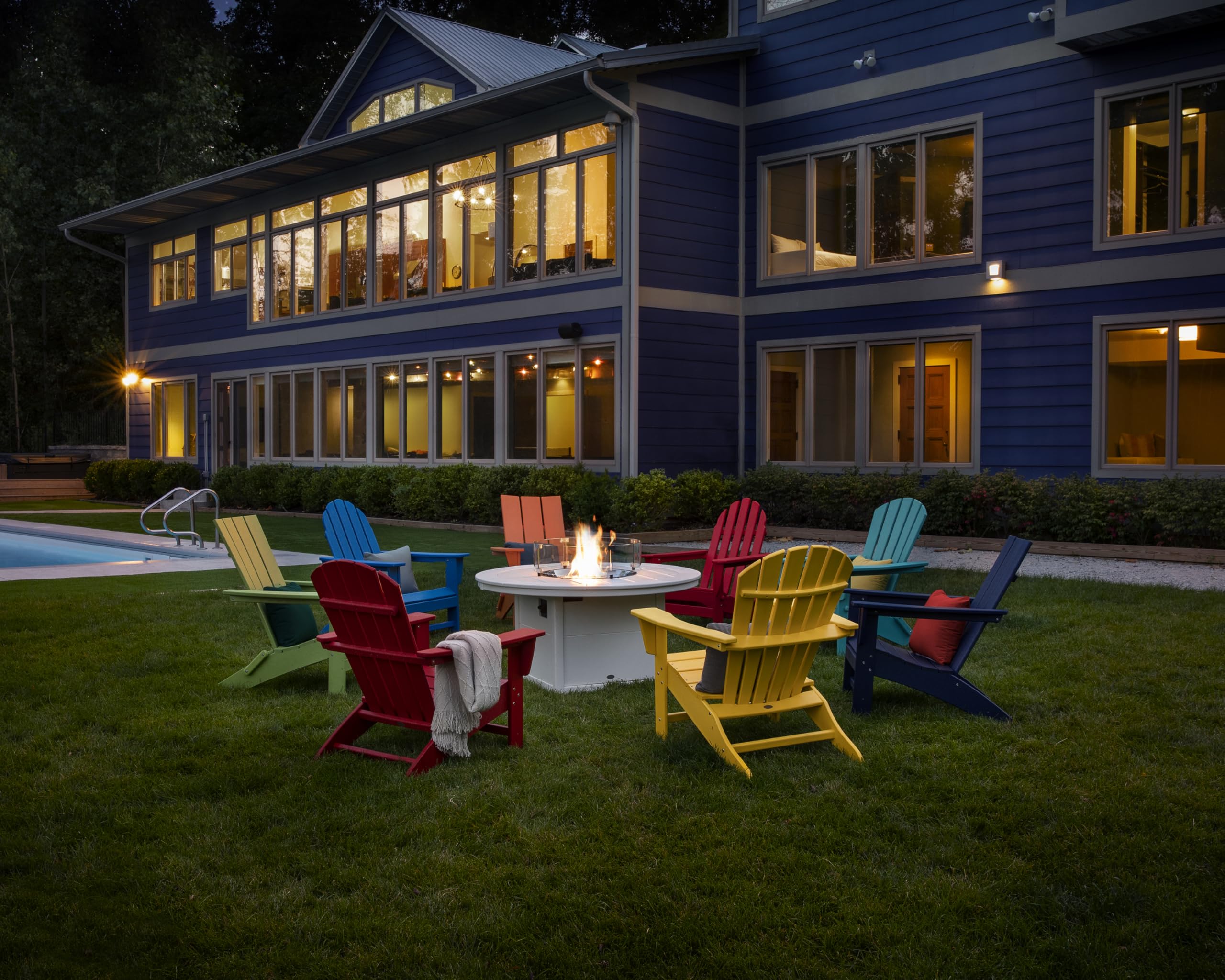 Polywood Ad420Ma Modern Adirondack Chair, Mahogany