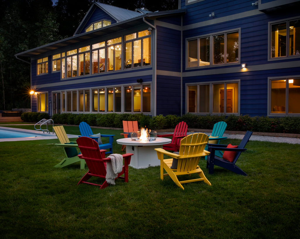 Polywood Ad420Te Modern Adirondack Chair, Teak