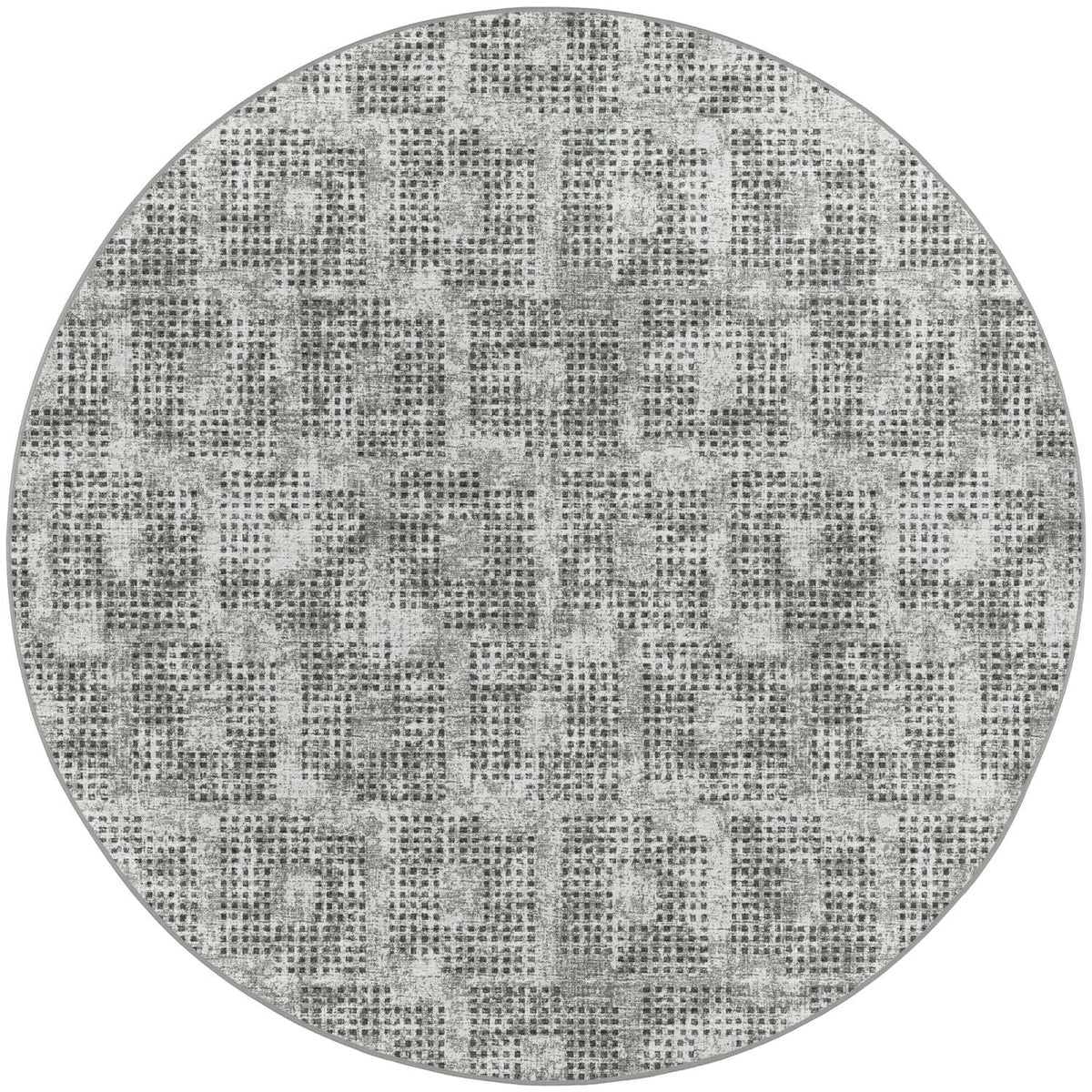 Delano Da1 Grey Transitional Rug Round 6' X 6'