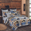 Virah Bella 3 Piece King Lodge Quilt Bedding Set - Black Bear Plaid - Rustic Cabin Country Reversible Camping Comforter Set With