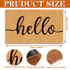 Jarthenaamcs Hello Door Mat Welcome Natural Coir Door Mat Farmhouse Floor Mat Thick Non-Slip Entrance Door Rugs For Indoor Outdo