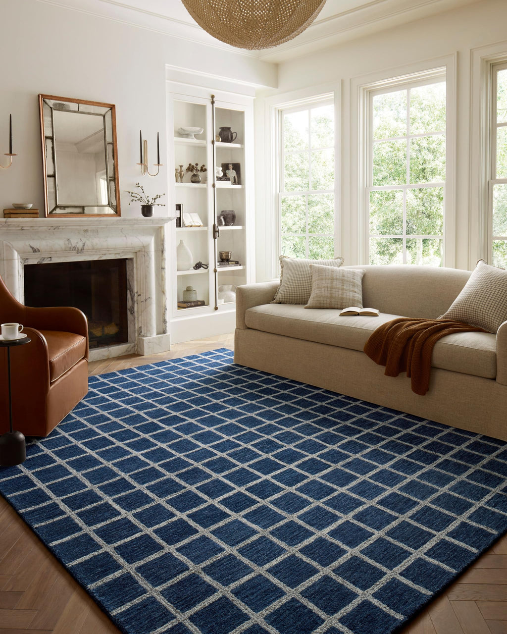 Loloi Chris Loves Julia x Polly Navy/Silver 8'-6'' x 11'-6'' Area Rug