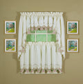 Today'S Curtain Verona Reverse Embroidery Tier, 36', Ecru/Rose