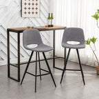 Porth Fabric Kitchen 28.25 Counter Height Stools, Set Of 2, Gray