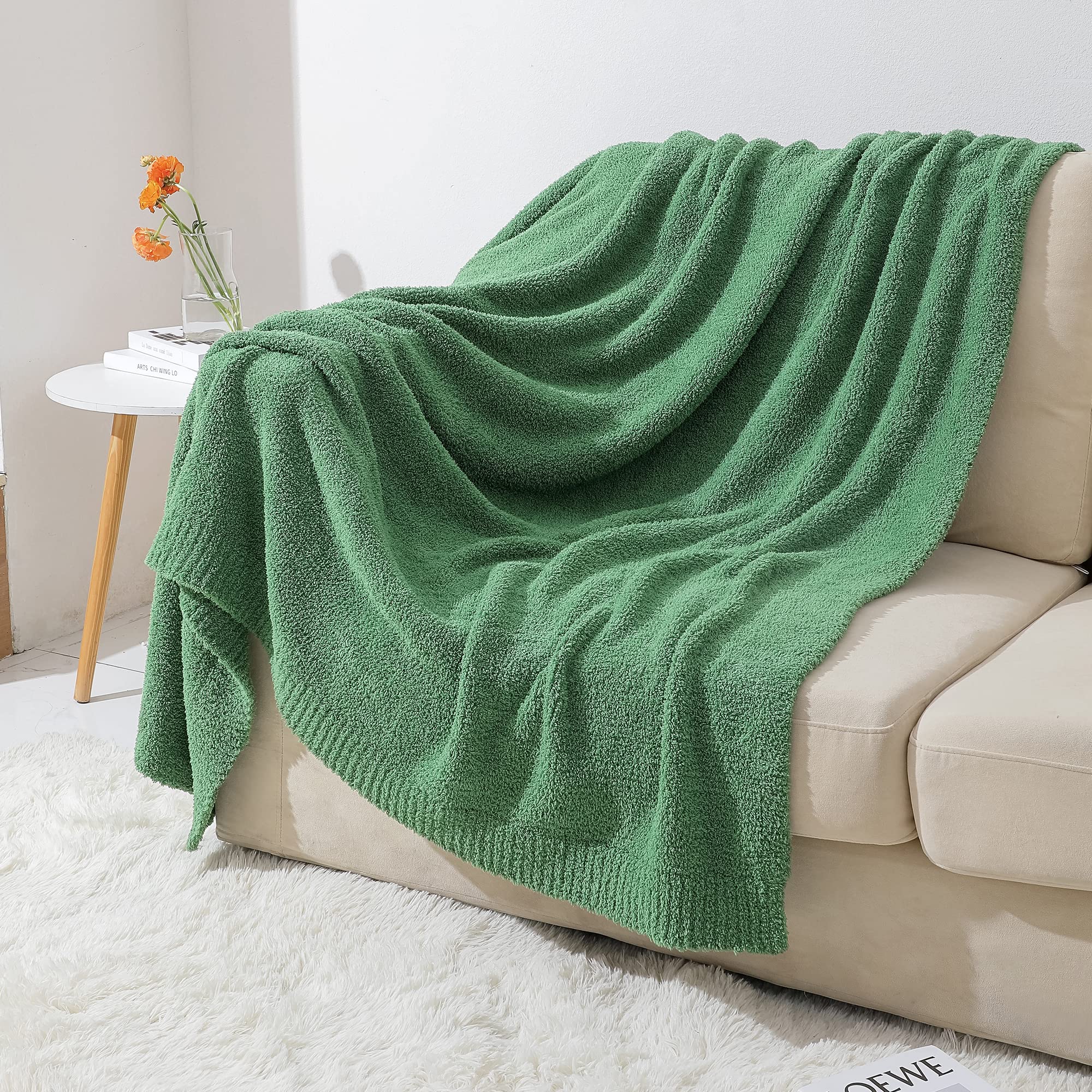 Bearberry Super Soft Fluffy Throw Blanket Lightweight Cozy Warm Throw Blankets For Couch Bed Sofa All Season (Avocado Green, 53