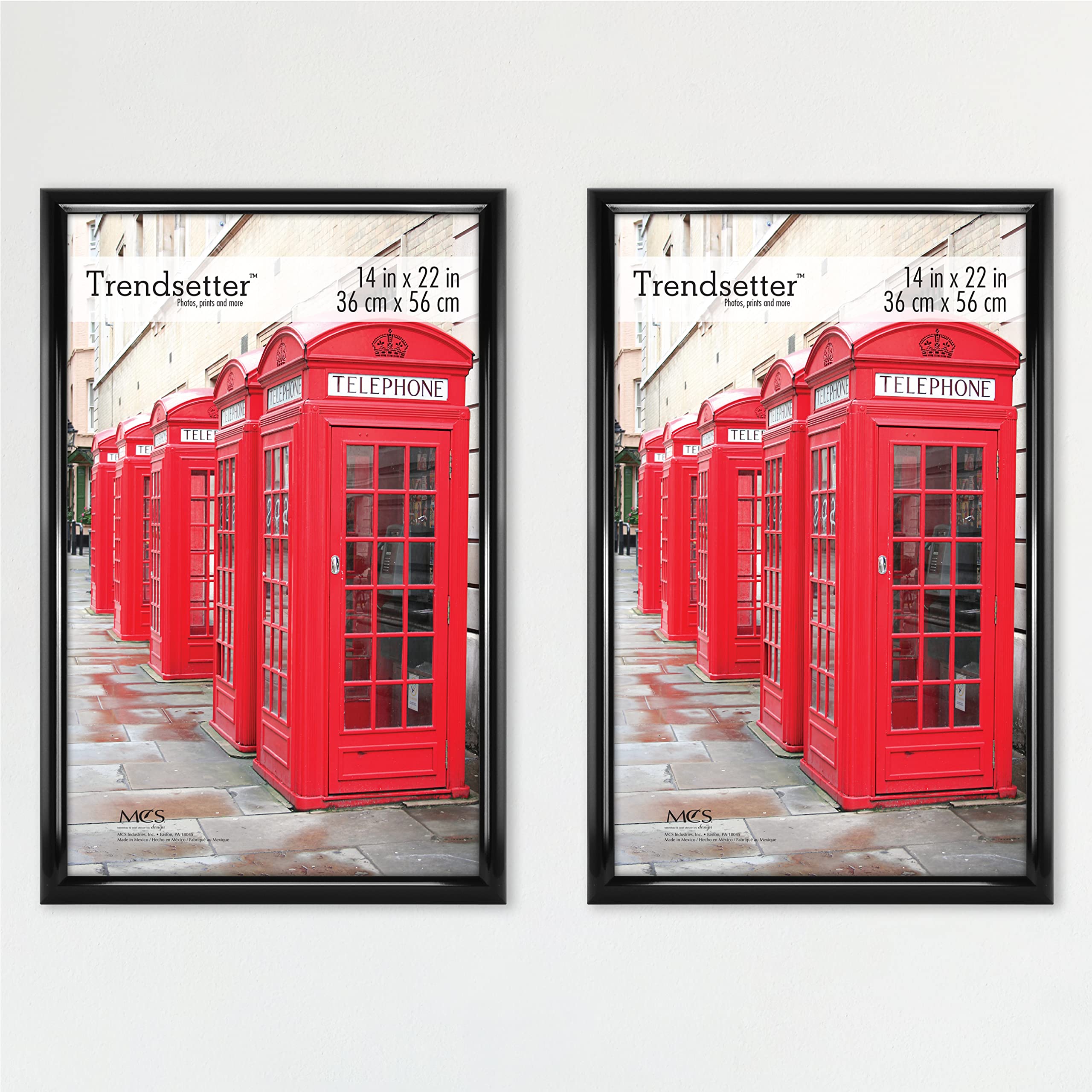 MCS Trendsetter 14x22 Poster Frame Black High-Gloss, Vertical & Horizontal Wall Hanging Large Picture Frame for Photos, Posters 