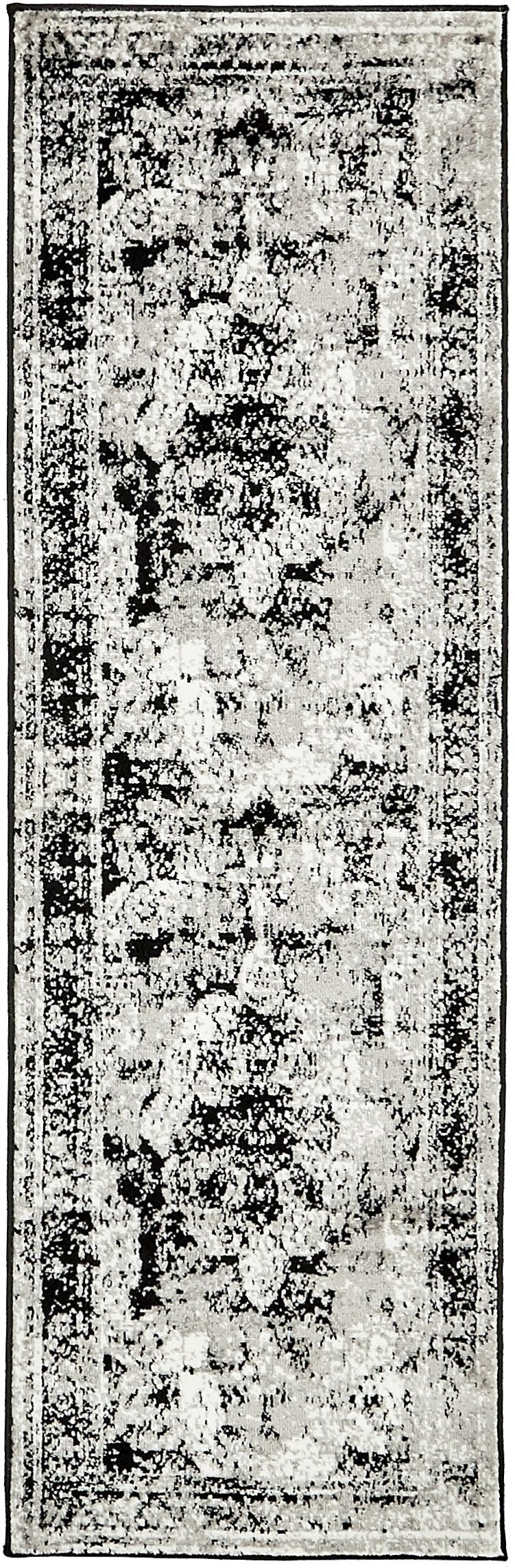 Unique Loom Sofia Collection Area Rug - Salle Garnier (2 x 6 9 Runner, Black/ Ivory)
