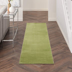 Nourison Essentials Solid Contemporary Green, Runner Area Rug, 2' X 6'