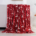 Elegant Comfort Velvet Touch Ultra Plush Christmas Holiday Printed Fleece Throw/Blanket - 50 Inches X 60 Inches, (Reindeer Stars