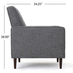 Christopher Knight Home Mervynn Mid-Century Modern Fabric Recliners, 2-Pcs Set, Grey
