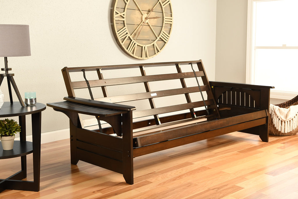 Kodiak Furniture Phoenix Queen Traditional Solid Wood Futon Frame in Espresso