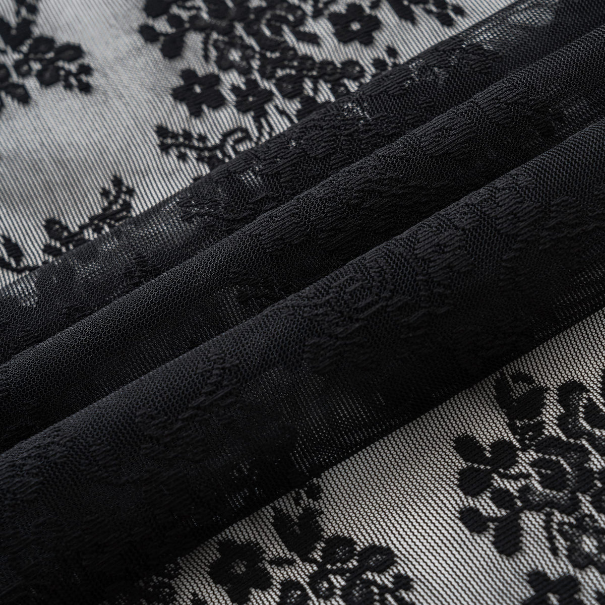 Tudeco Stall Shower Curtain - Black Lace Shower Curtain 36 X 72 Inch With Attach Valance, Gothic Floral Small Rv Narrow Shower C