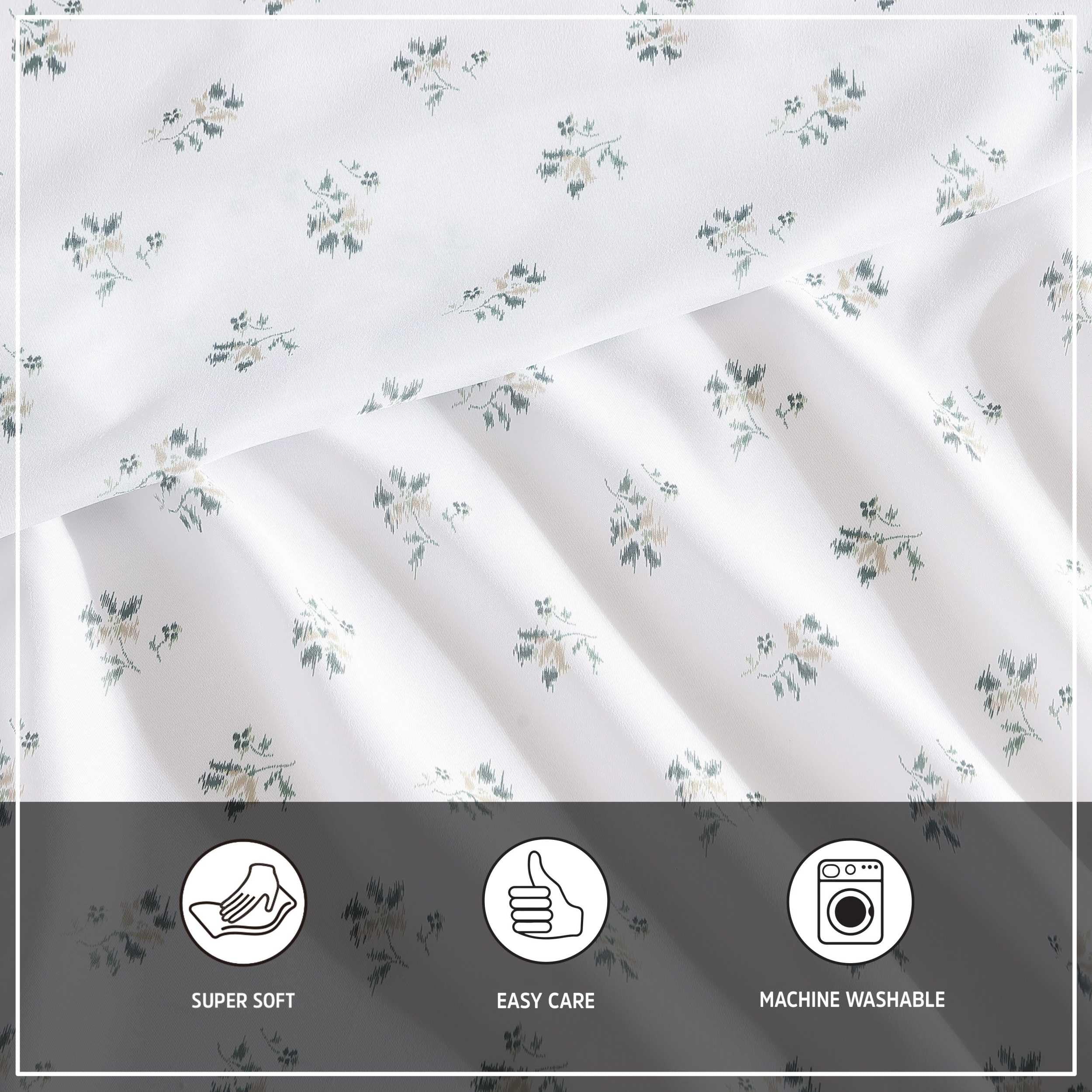 Wrangler - Sheet Set, Breathable & Wrinkle Resistant Bedding, Includes Matching Sham & Pillowcase, Yellowstone Inspired, Floral Luxurious Bedding Set (Sketchy Ditsy Green, Twin)