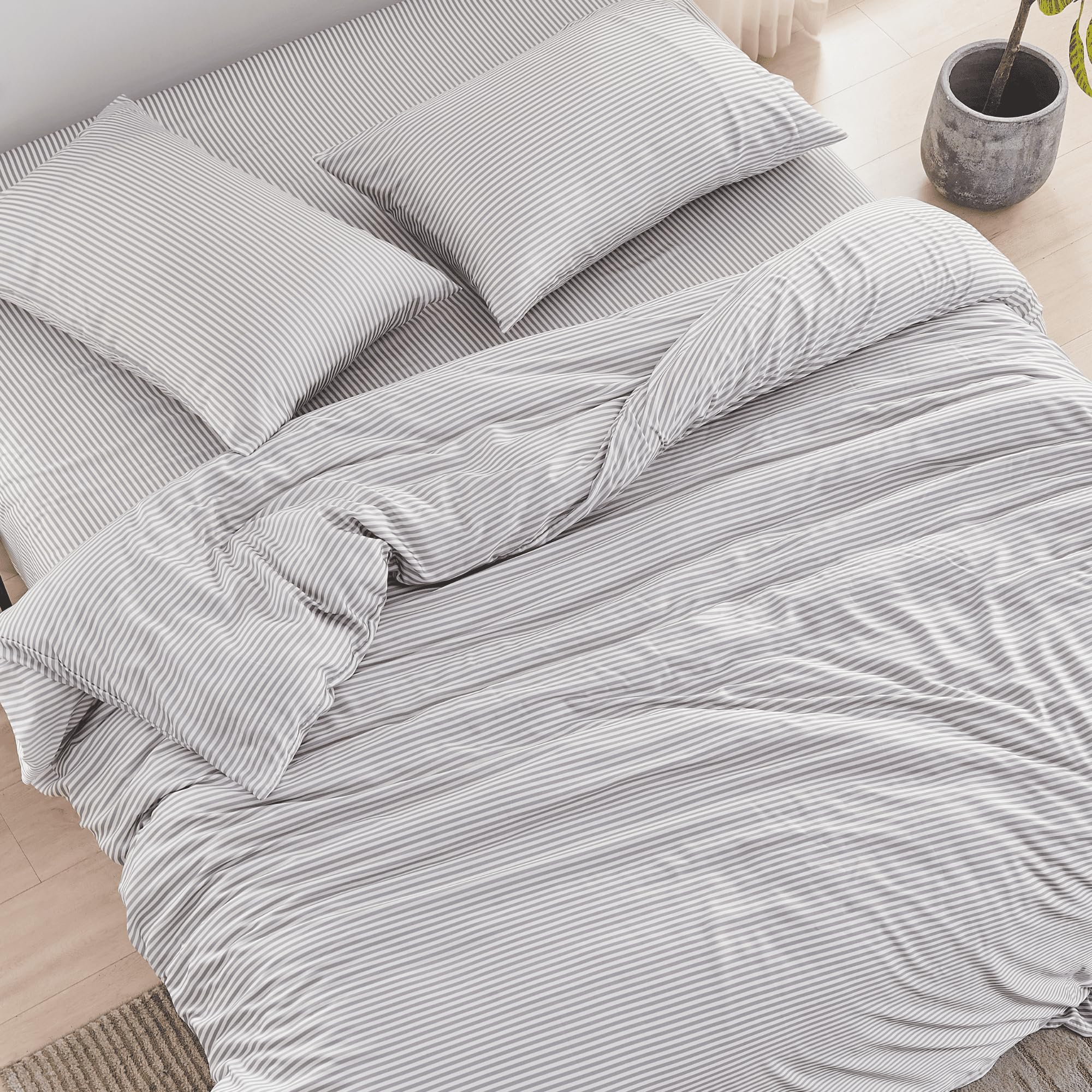 Doz Sheet Set, 100% Viscose Derived From Bamboo, Organically Grown, Buttery Soft, Cooling Sheets, High Gsm, Deep Pockets - 3 Pie