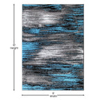 Flash Furniture Rylan Collection Abstract Area Rug - Scraped Design Blue Olefin Rug - 8' X 10' Area Rug - Jute Backing - Living Room, Bedroom, & Family Room