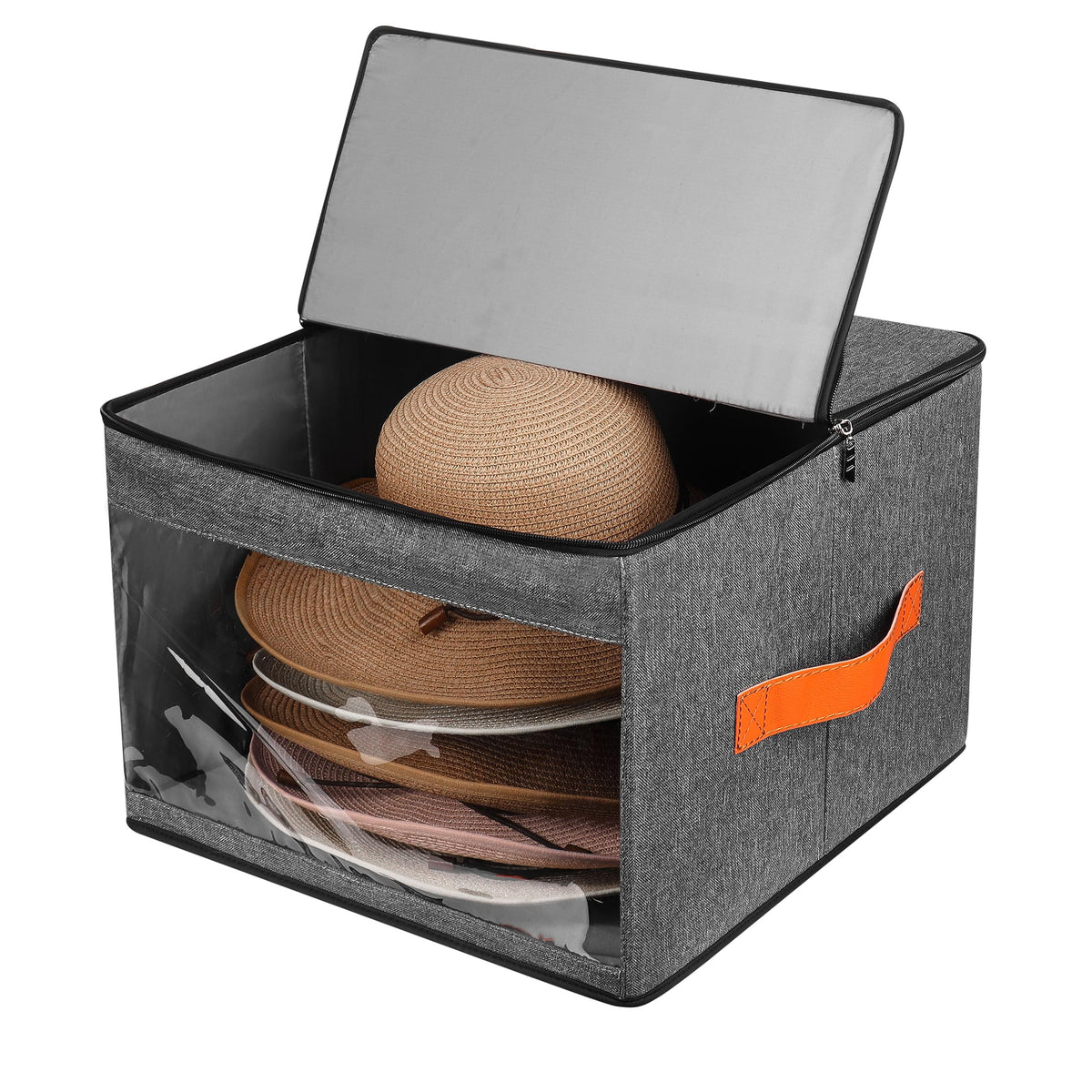 kushon Upgraded Hat Storage Box for Women & Men,Closet Hat Boxes Organizer Bag with Dustproof Lids,Cowboy Hat Box,Hat Carrier Ca