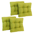 Blazing Needles Indoor/Outdoor Square Tufted Chair Cushion, 19 x 19, Lime 4 Count