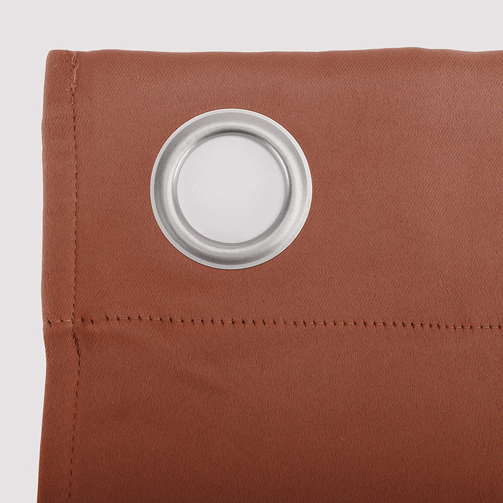 Sun Zero Easton Energy Saving Blackout Grommet Curtain Panel, 40' X 95', Terracotta Orange