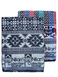 Nilam Collection Cotton Blanket Single Bed Size Solapur Chaddar Multi Color and Navy Blue