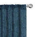 Ambesonne Navy And Teal Window Curtains Pack Of 2, Abstract Flourish Nature Inspired Pattern Leaves Blossoms Print, Lightweight